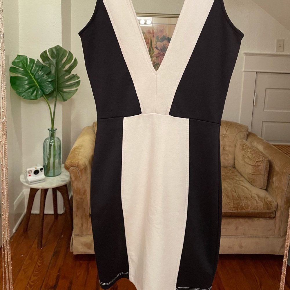 Nasty gal black and white mini dress